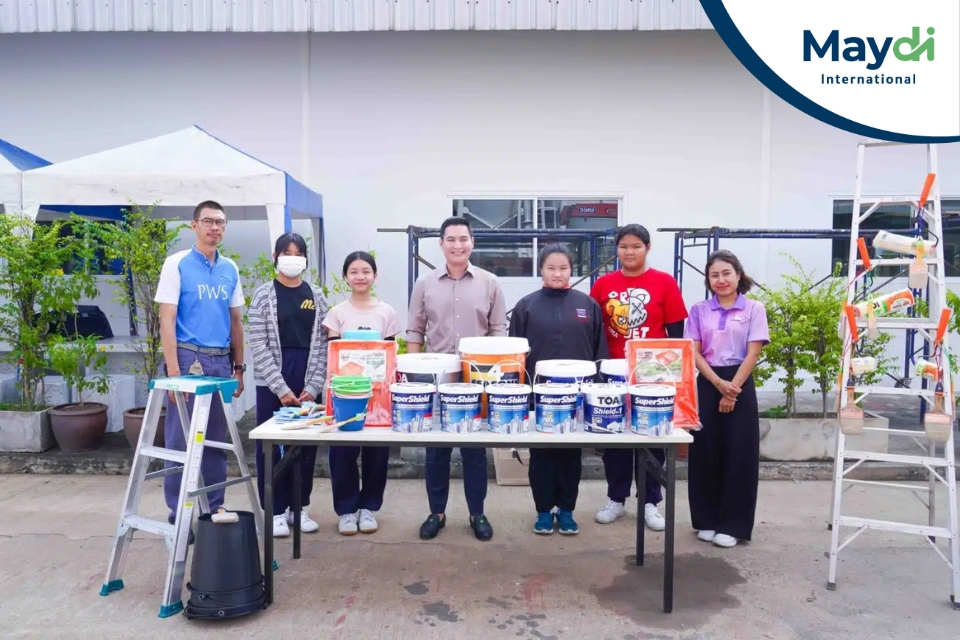 Maydi ร่วมจัดกิจกรรมสร้างสรรค์ผลงานศิลปะบนกำแพงโรงอาหาร