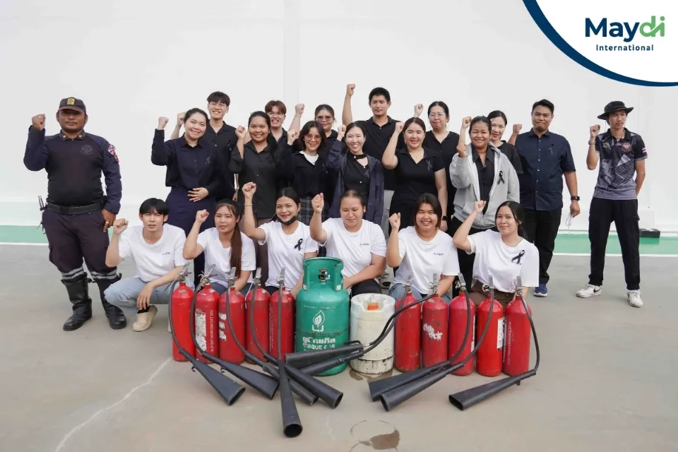 Maydi International จัดอบรมดับเพลิงและซ้อมอพยพหนีไฟ 2568