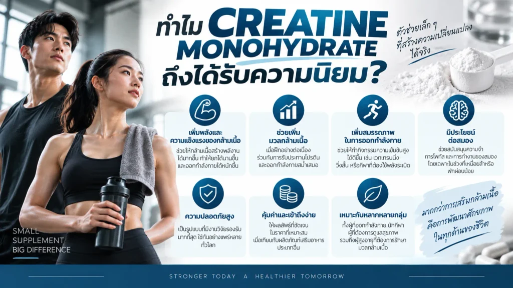 ทำไม Creatine Monohydrate ถึงได้รับความนิยม?