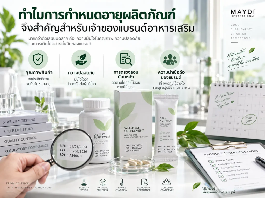 ทำไมการกำหนดอายุผลิตภัณฑ์จึงสำคัญสำหรับเจ้าของแบรนด์อาหารเสริม?